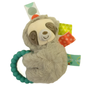 CHOCALHO DE PELÚCIA BICHO-PREGUIÇA COM MORDEDOR