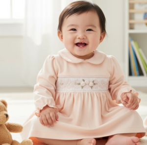 VESTIDO BORDADO EM MALHA PERUANA SALMÃO